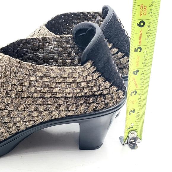 Corkys Womens 7 Bronze Metallic Nylon Weave Heels Stretch Pull On  Shoes - Picture 9 of 12